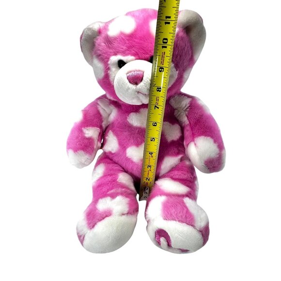 Build A Bear Hug Me Pink White Hearts Teddy Magnetic Paws BAB Plush Stuffed Toy - Picture 7 of 9